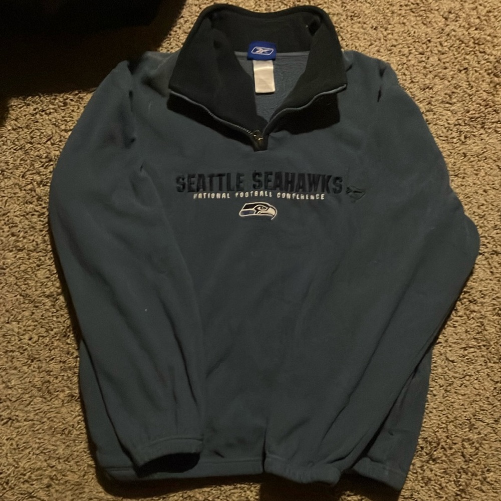 Seattle Seahawks reebok quarter zip fleece medium